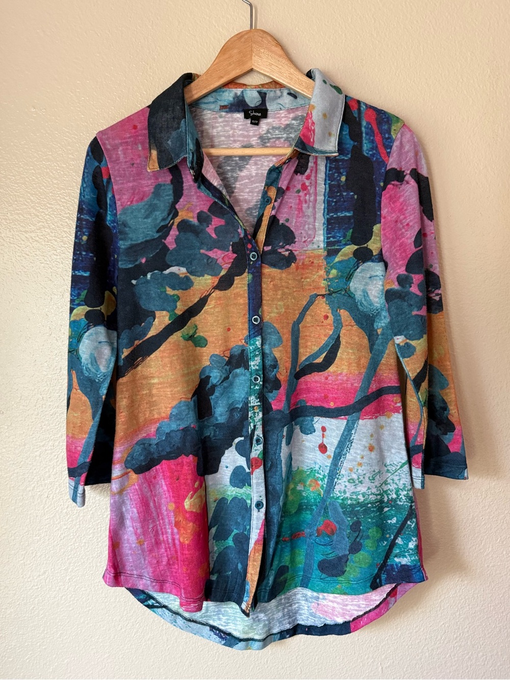 Shana Abstract Multicolor Button-Down Shirt